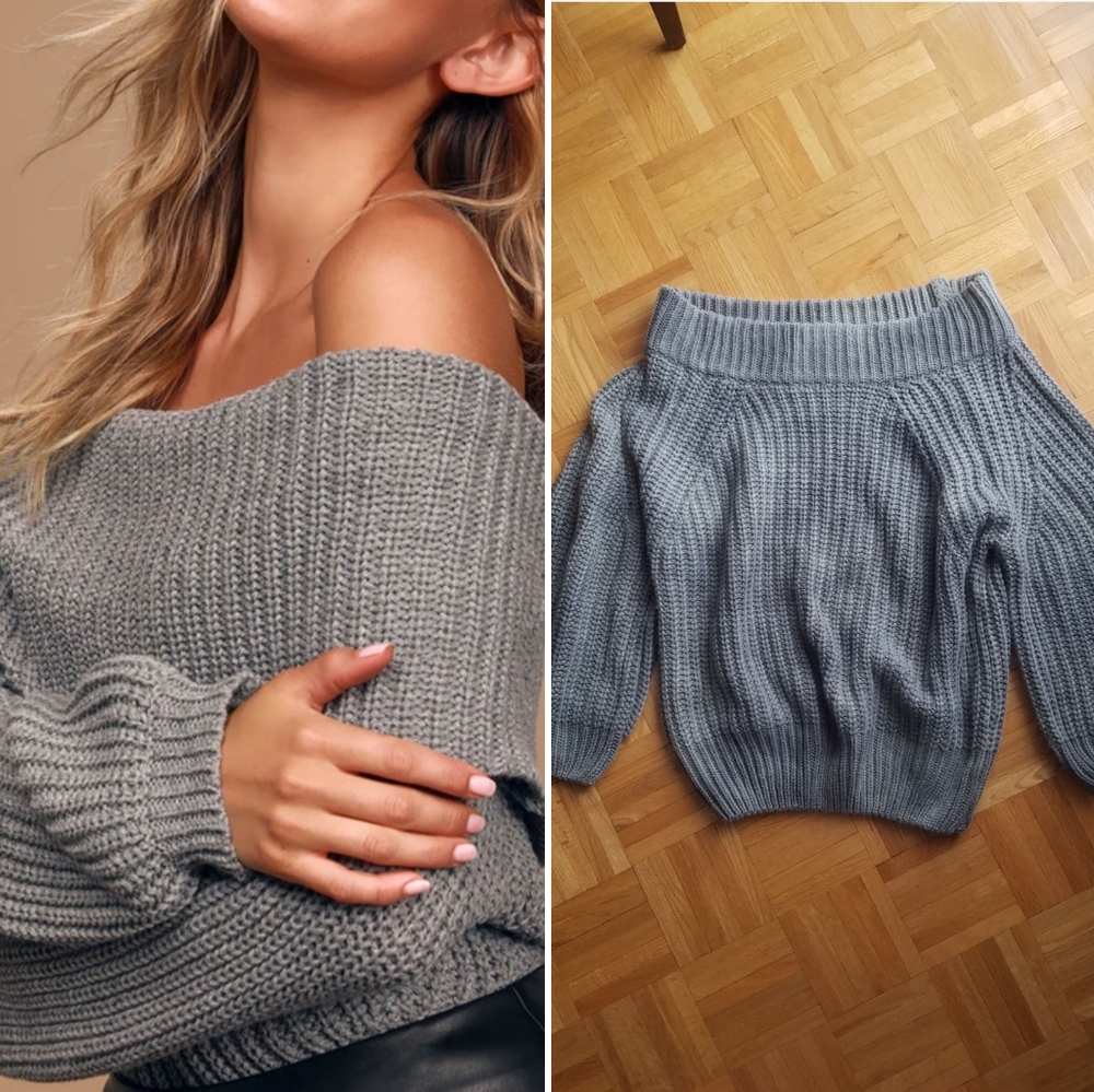 Green Faint Tiedye Mainstrip Chunky Off The Shoulder Baggy Knit Sweater